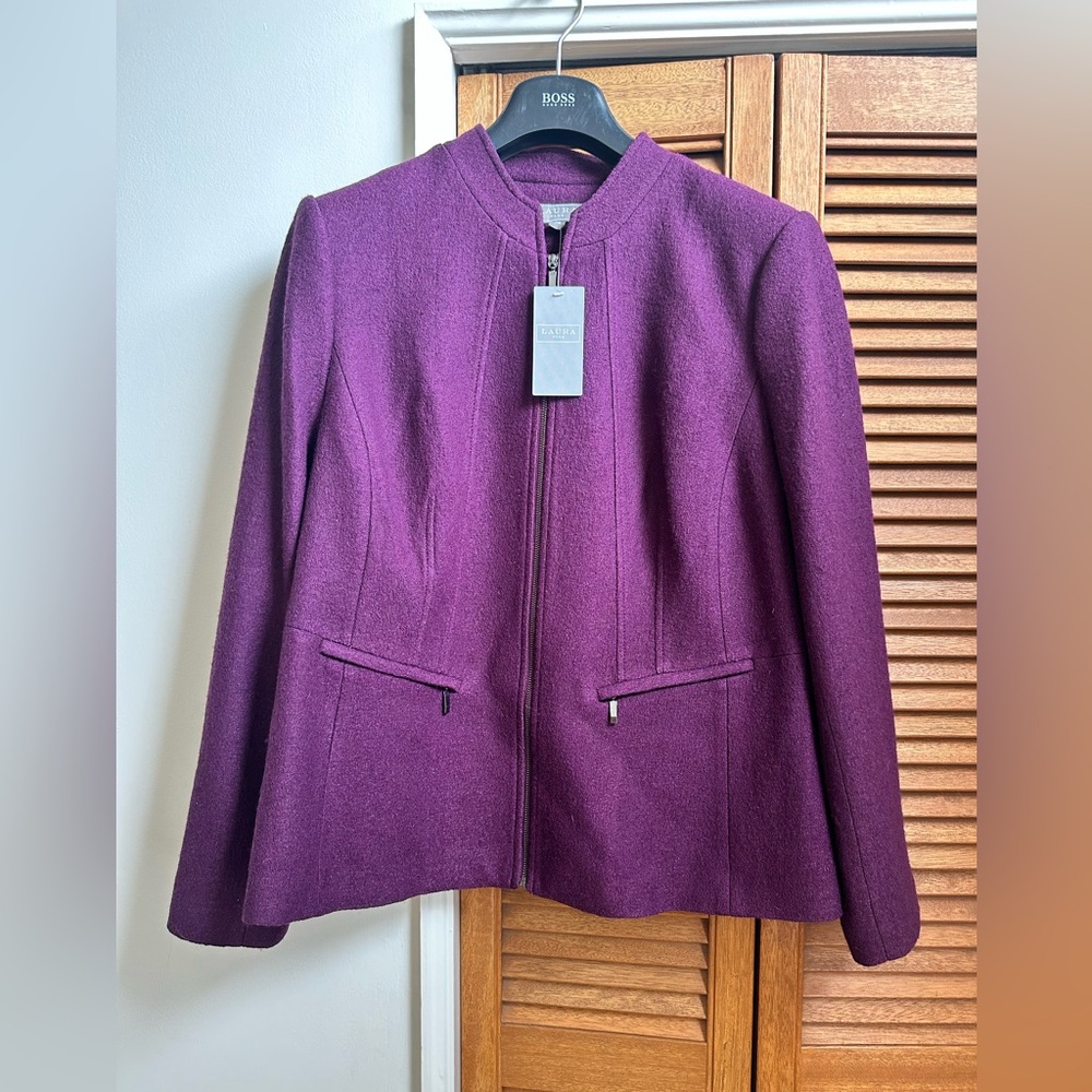 Laura Plus Size 18 Purple Viscose/Wool Jacket